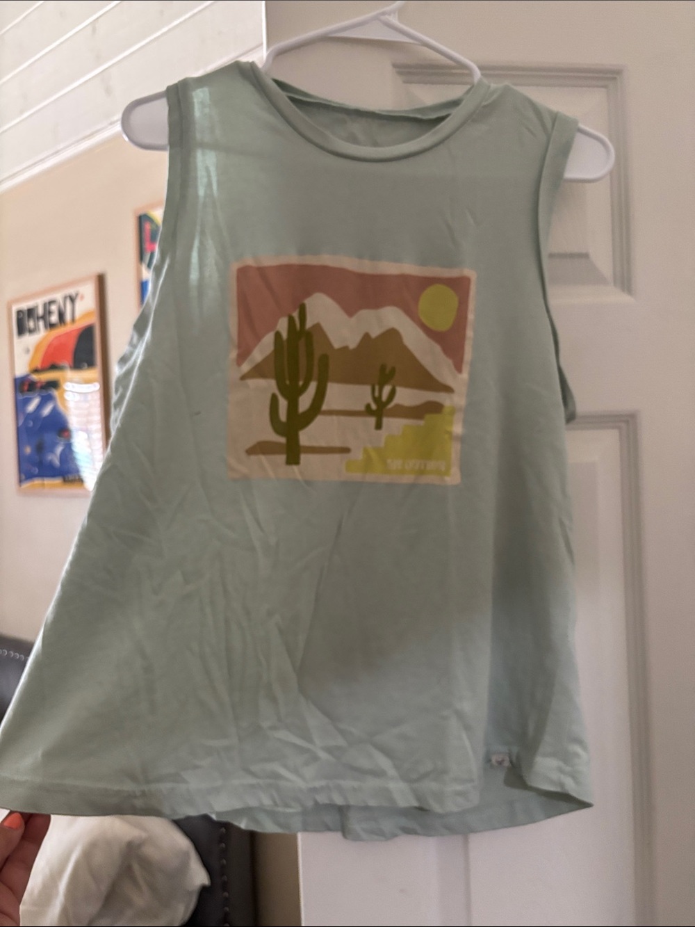 Sage Green Desert Graphic Tank Top